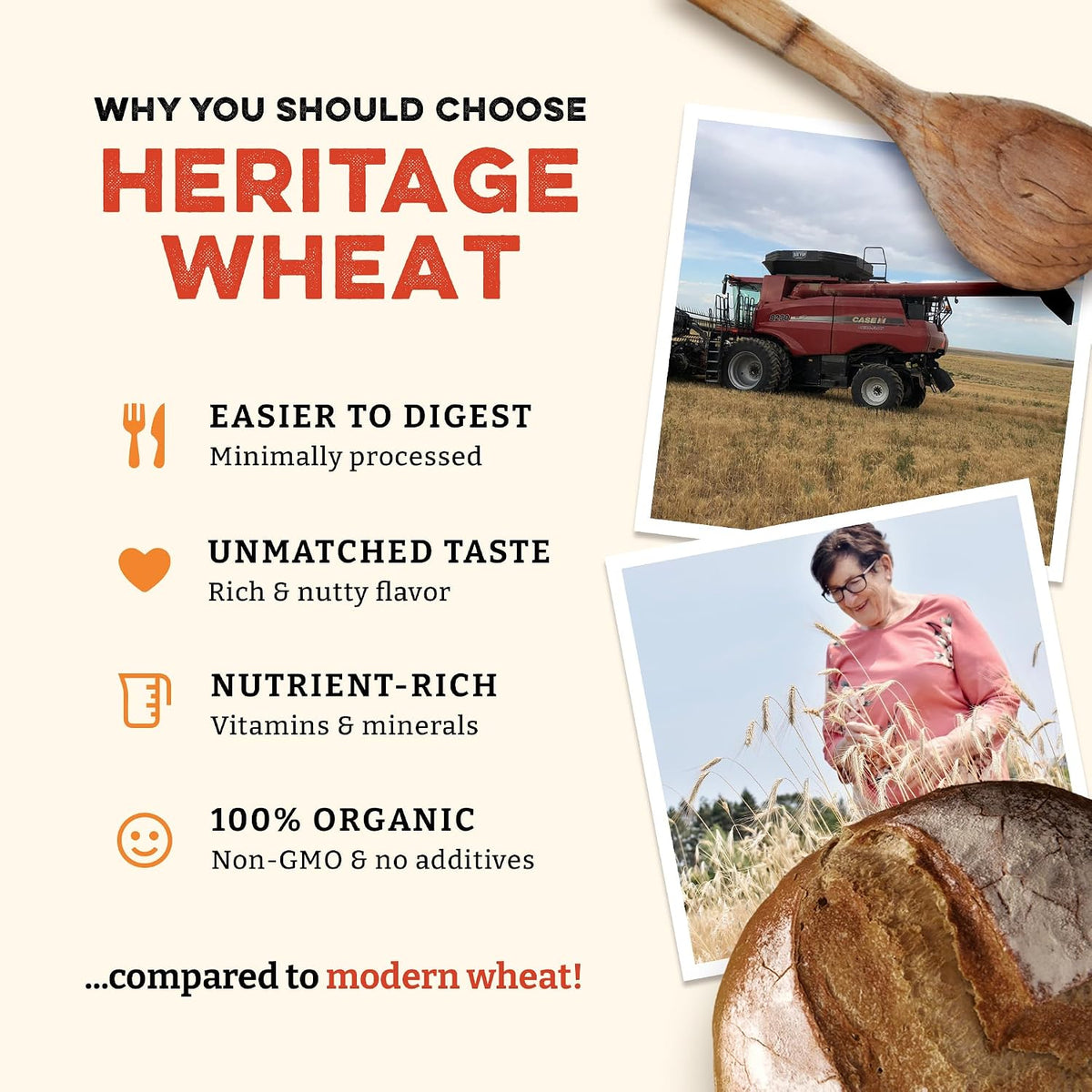 Sunrise Flour Mill Organic Heritage Whole Wheat Flour - 2 lbs