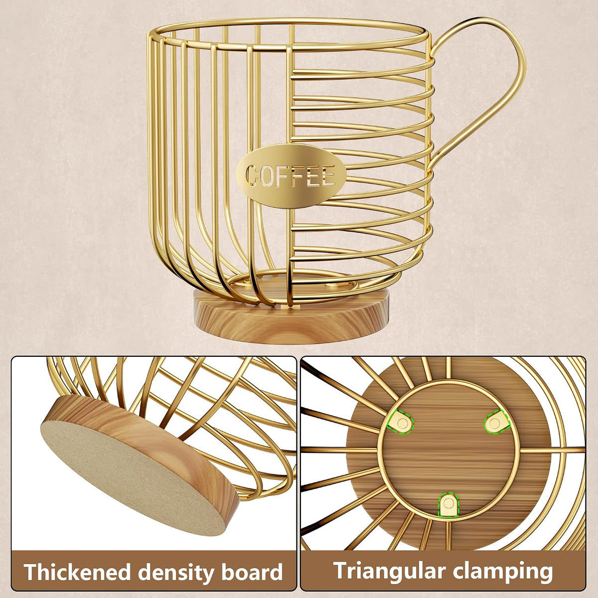 ACCACJEN Coffee Pod Holde,Sturdy Large Capacity Coffee Pod Basket