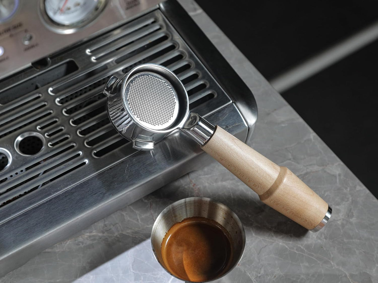 Bottomless Portafilter 54mm Breville Compatible Maple Handle
