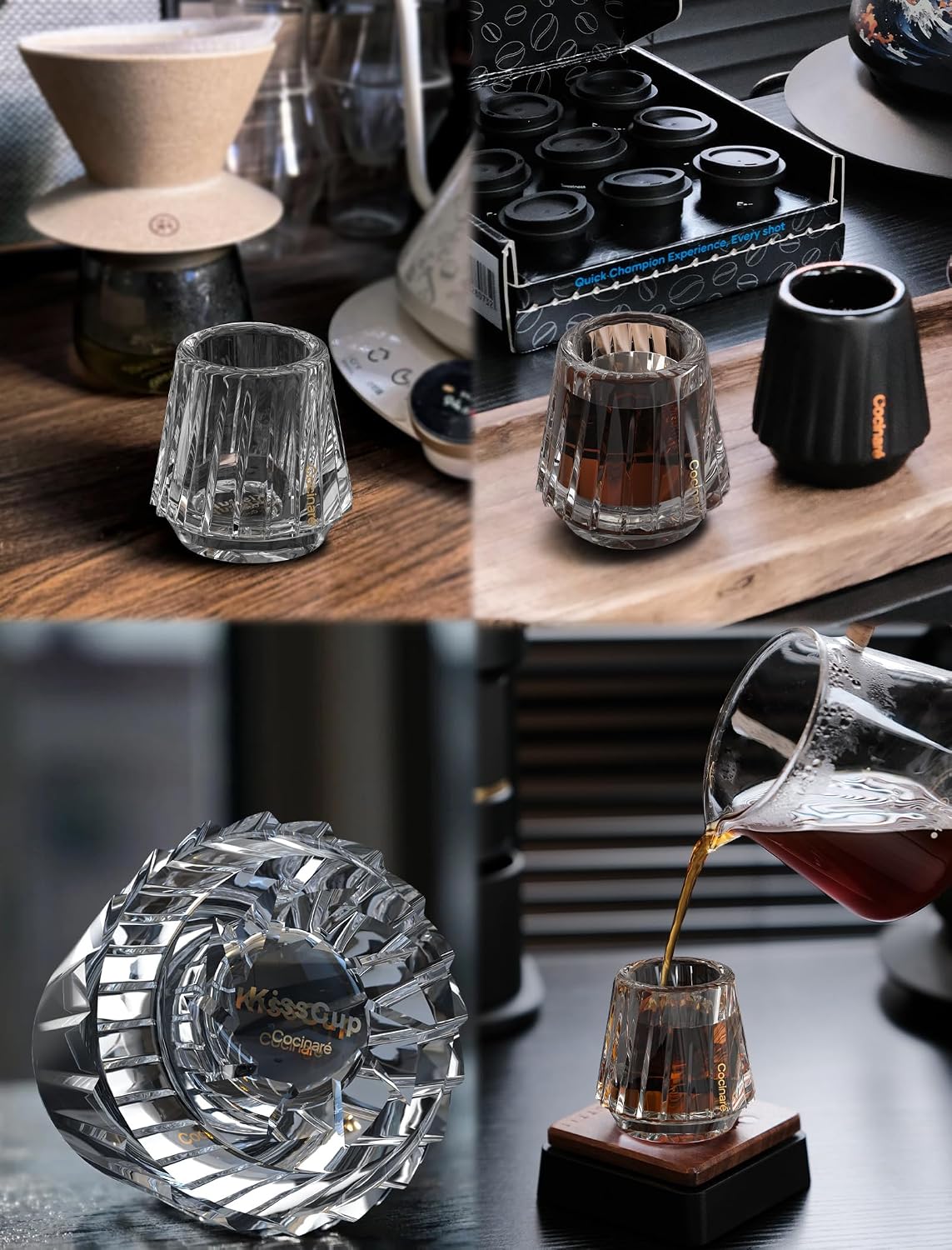 Cocinare Espresso Cups Set of 2, 1.5OZ Crystal Clear Espresso Shot Glasses | Ideal Small Demitasse Cups for Pour Over Coffee Maker and Cortado, Essential Coffee Bar Accessories, Gift for Lovers