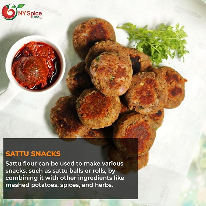 NY SPICE SHOP Sattu Flour - Chana Sattu Powder - Healthy Drink with Roasted Gram Flour - Atta with High Fiber - Sattu Drink Powder Pure & Tasty Refined Fibrous – 3 Pound