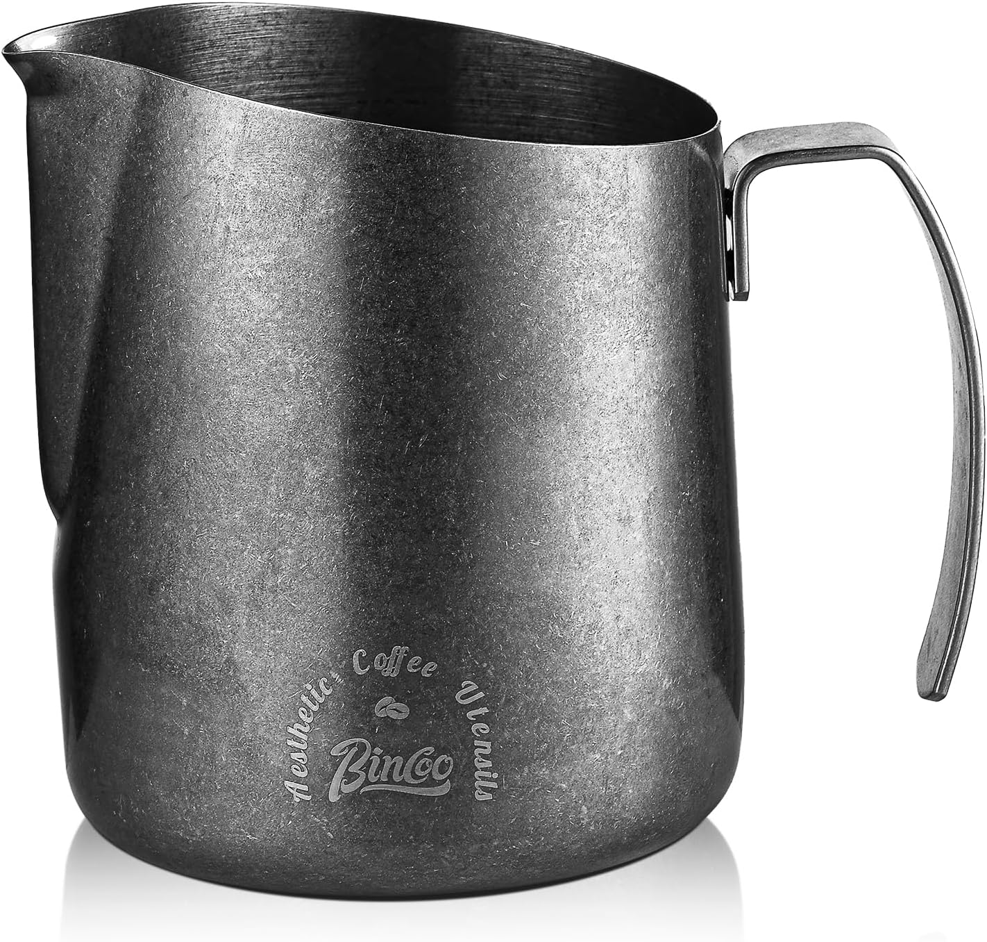 Bincoo Milk Frother Pitcher 750ml (25oz) - Stainless Steel Barista Milk Frothing Cup with Ice Crysta