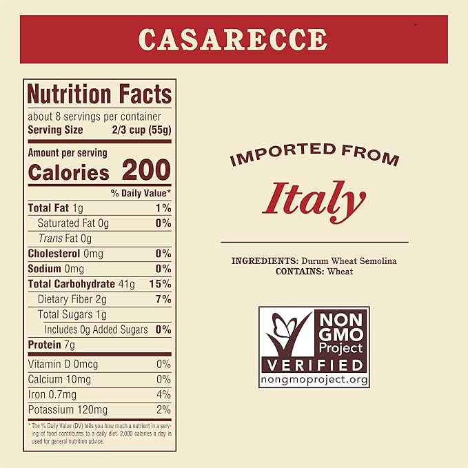 Rao's Homemade Casarecce Pasta, 16oz, (Pack of 1)