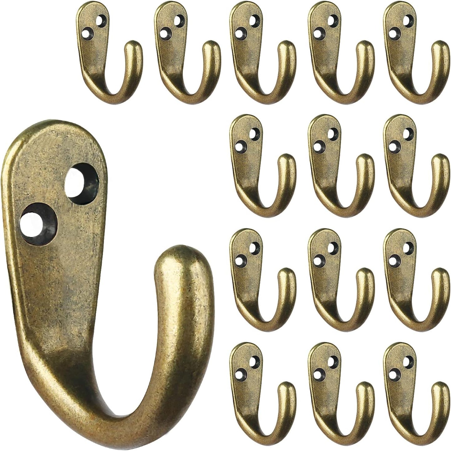 IBosins 15PCS Coat Hooks Wall Mounted Single Prong Robe Hook for Hanging Towel Hooks with 30 Screws 