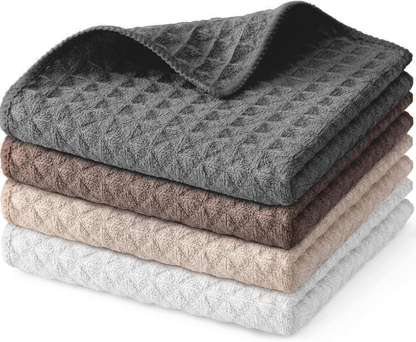 Barista Towel 4 Pack, Waffle Microfiber Barista Cloths, Essential Cleaning Towels for Espresso Machines, Steam Wands, and Countertops, Coffee Bar Accessories, 12”x12”
