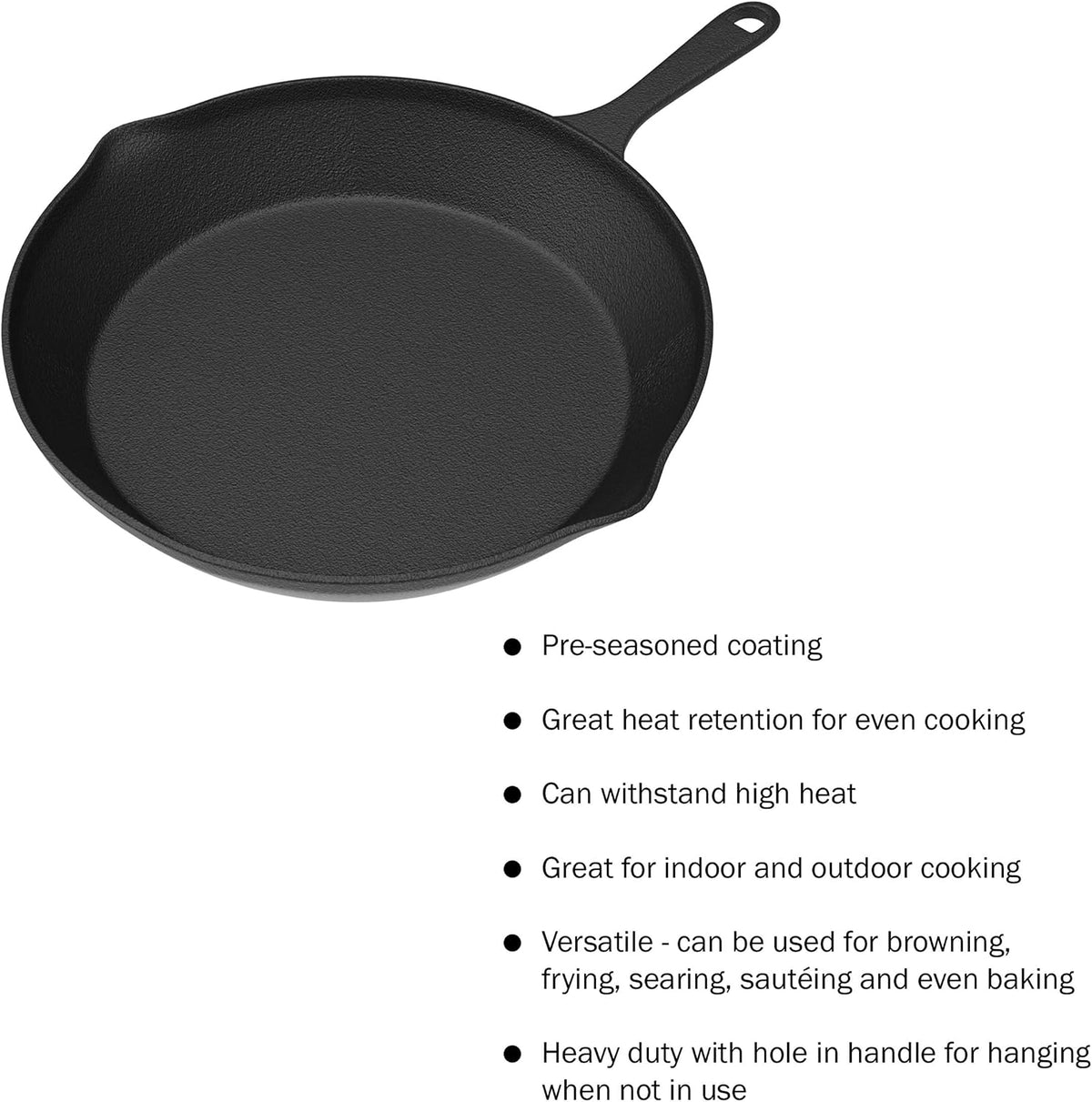 Pre Seasoned Cast Iron Skillets - 3 Pan Set - 9 inches