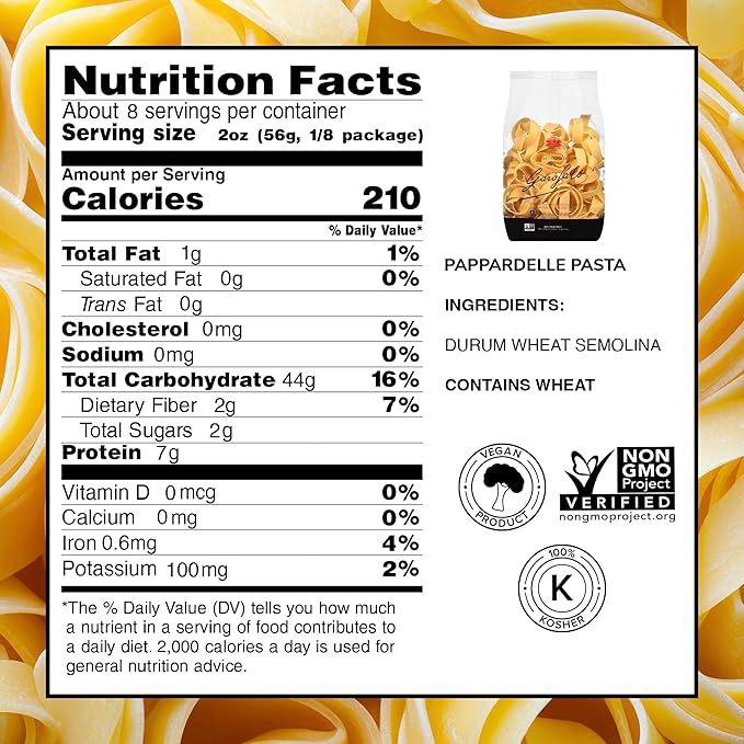 Garofalo - Premium Durum Wheat Semolina Pappardelle Pasta, Italian Made, Bronze-Drawn, Al-Dente, One-Ingredient Pasta (2 pack)