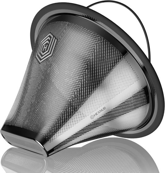 HEXNUB Reusable #4 Coffee Filter for Technivorm Moccamaster KBGV, KBT - Stainless Steel Mesh, Durable Metal Filter for