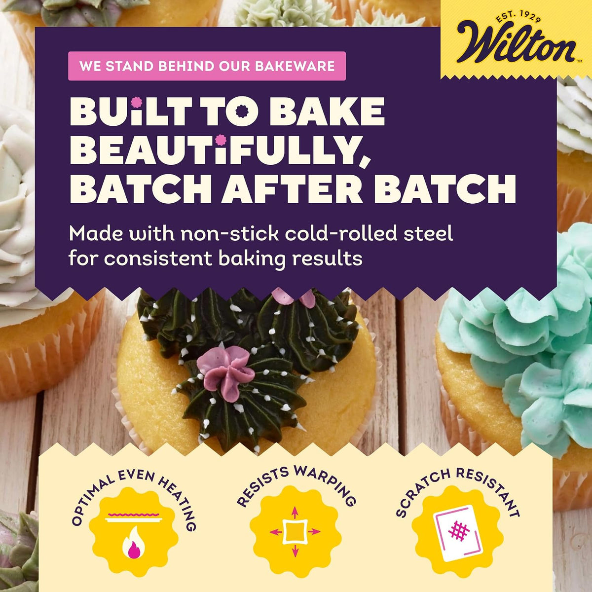 Wilton Gold Non-Stick Muffin Pan, Made Without PFAS, 12-Cup
