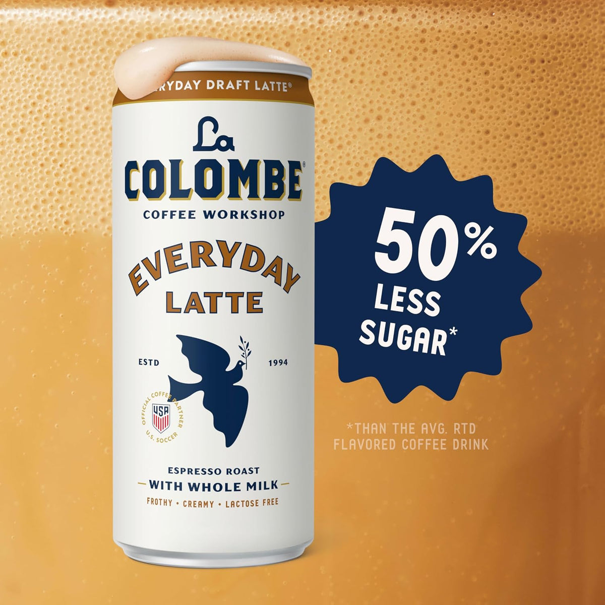 La Colombe Coffee, Double Draft Latte, 11 fl oz Cans (Pack of 12), Coffeehouse Quality Cold Brew, Specialty Grade Coffee Beans, Ready-to-Drink On-the-Go