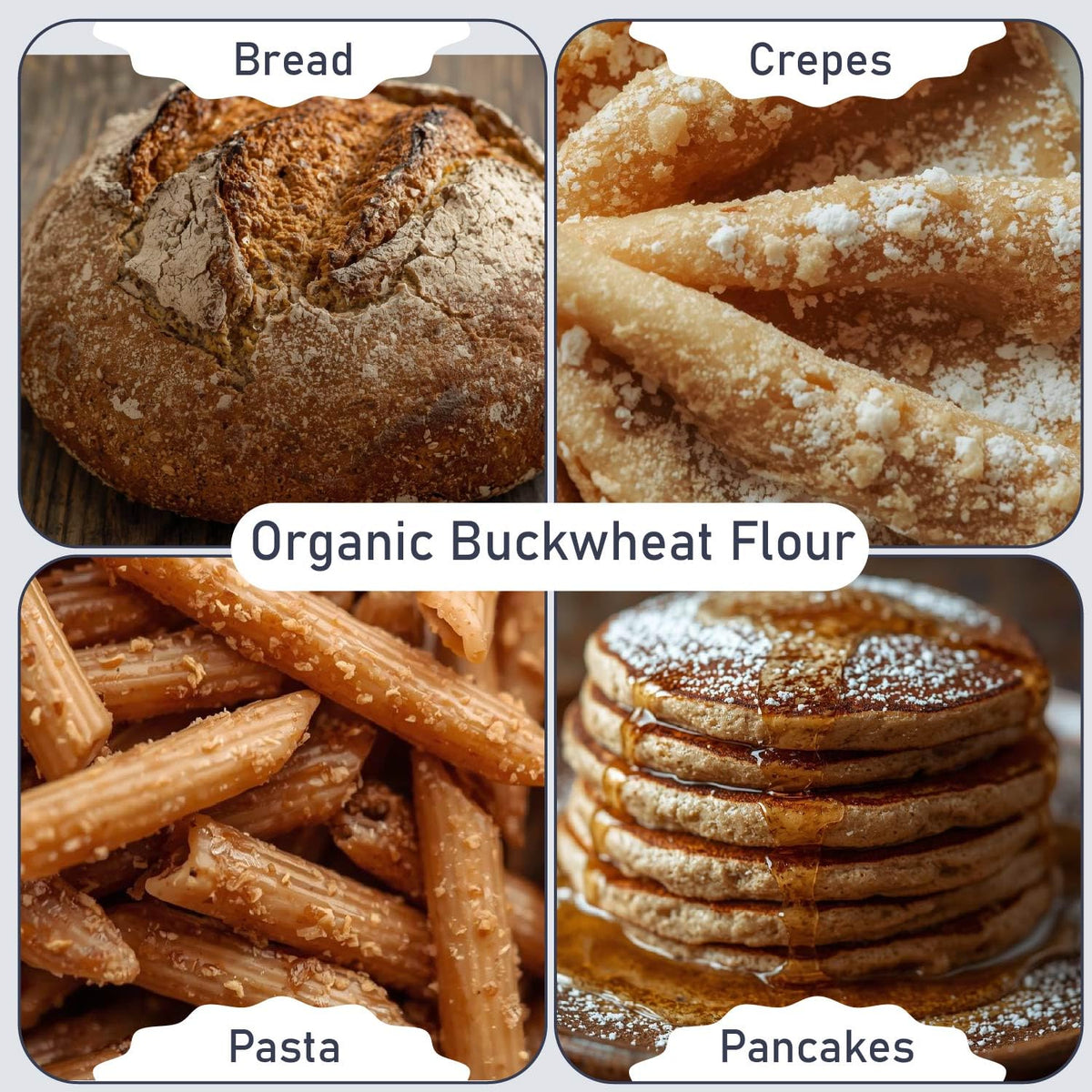 Great River Milling Organic Buckwheat Flour, Gluten Free, 5 lb | Organic Buckwheat Flour for pancakes, waffles, crepes, galettes, muffins, quick breads and flour blends; rich earthy flavor