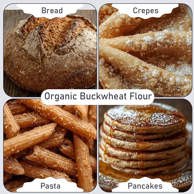 Great River Milling Organic Buckwheat Flour | Gluten Free Flour Alternative | USDA Organic, Non-GMO, Kosher | Ideal for Crepes, Pancakes, Waffles, Baking & More | 5 Lb