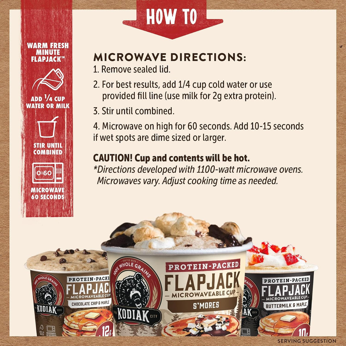Kodiak Cakes Protein Pancake On The Go Flapjack Cups Mix; Buttermilk