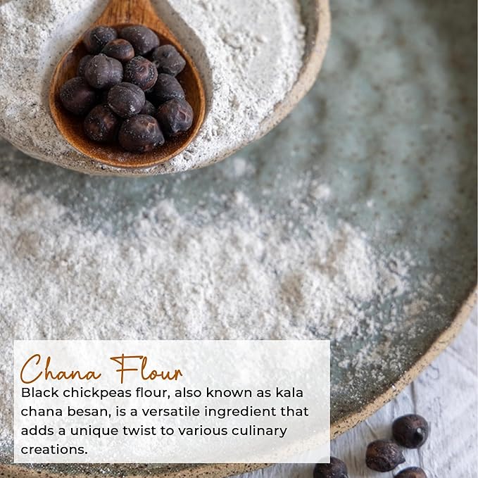 NY Spice Shop Black Chickpeas Flour - 1 Pound Finely Ground Kala Chana Besan for Cooking and Baking