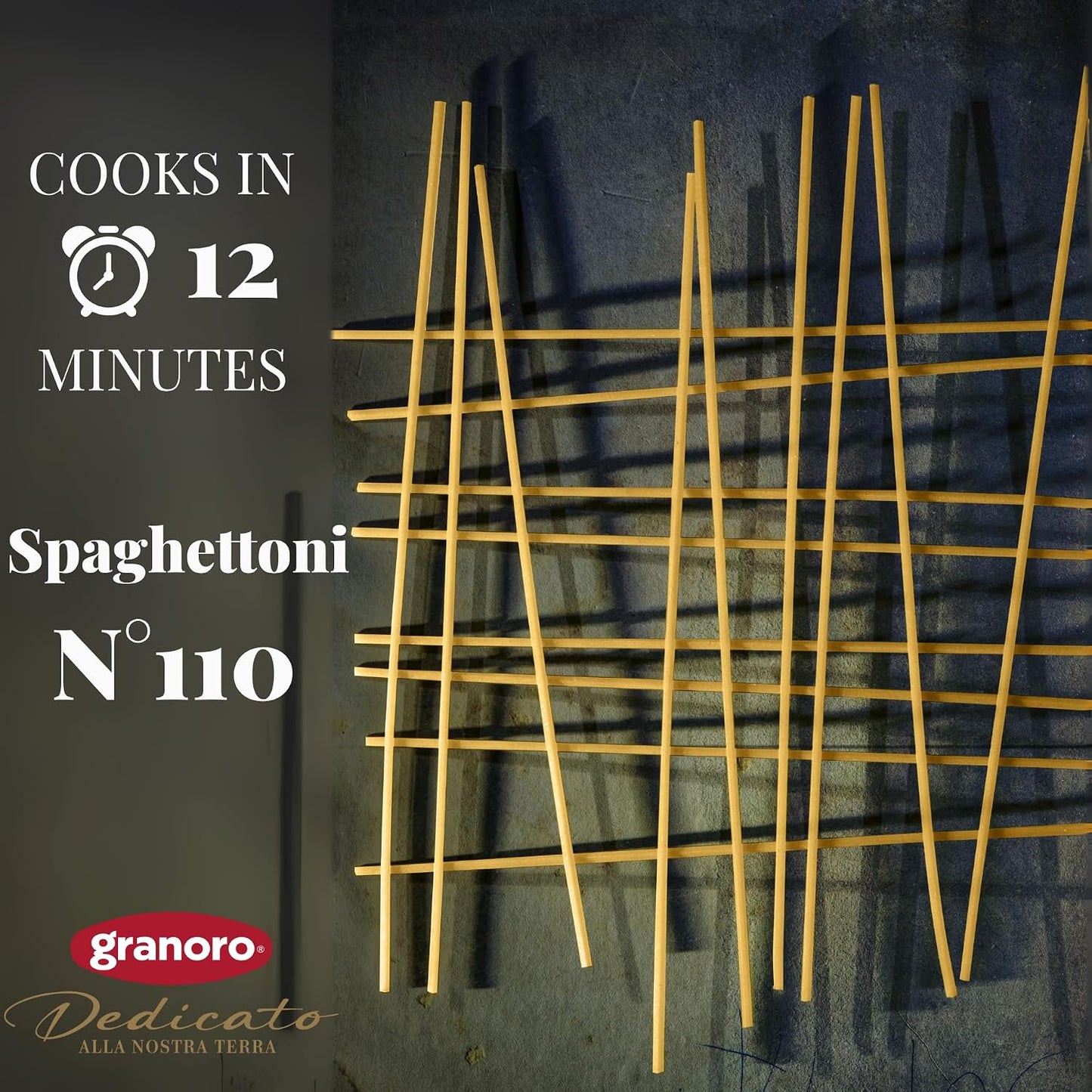 Granoro Dedicato Spaghettoni #110 (Thick Spaghetti) - Authentic Italian Pasta, Made from 100% Puglia Durum Wheat Semolina, Bronze Die, Non-GMO, Vegan, 1 lb Bags (Pack of 3)