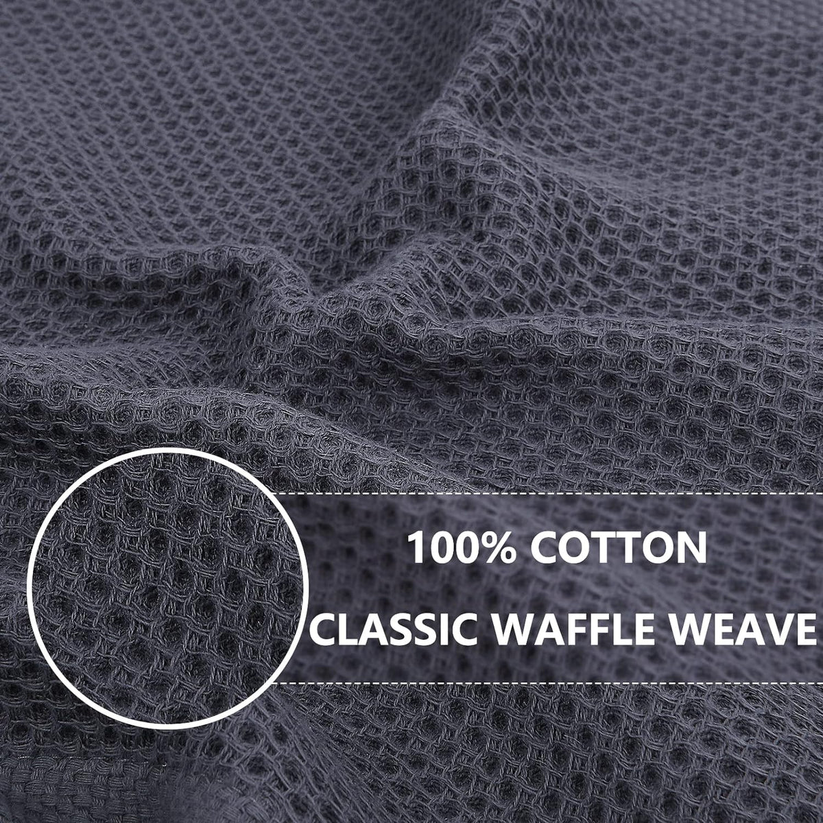 Homaxy 100% Cotton Waffle Weave Kitchen Dish Cloths, Ultra Soft Absorbent Quick Drying Dish Towels, 12 x 12 Inches, 8-Pack, Multicolor