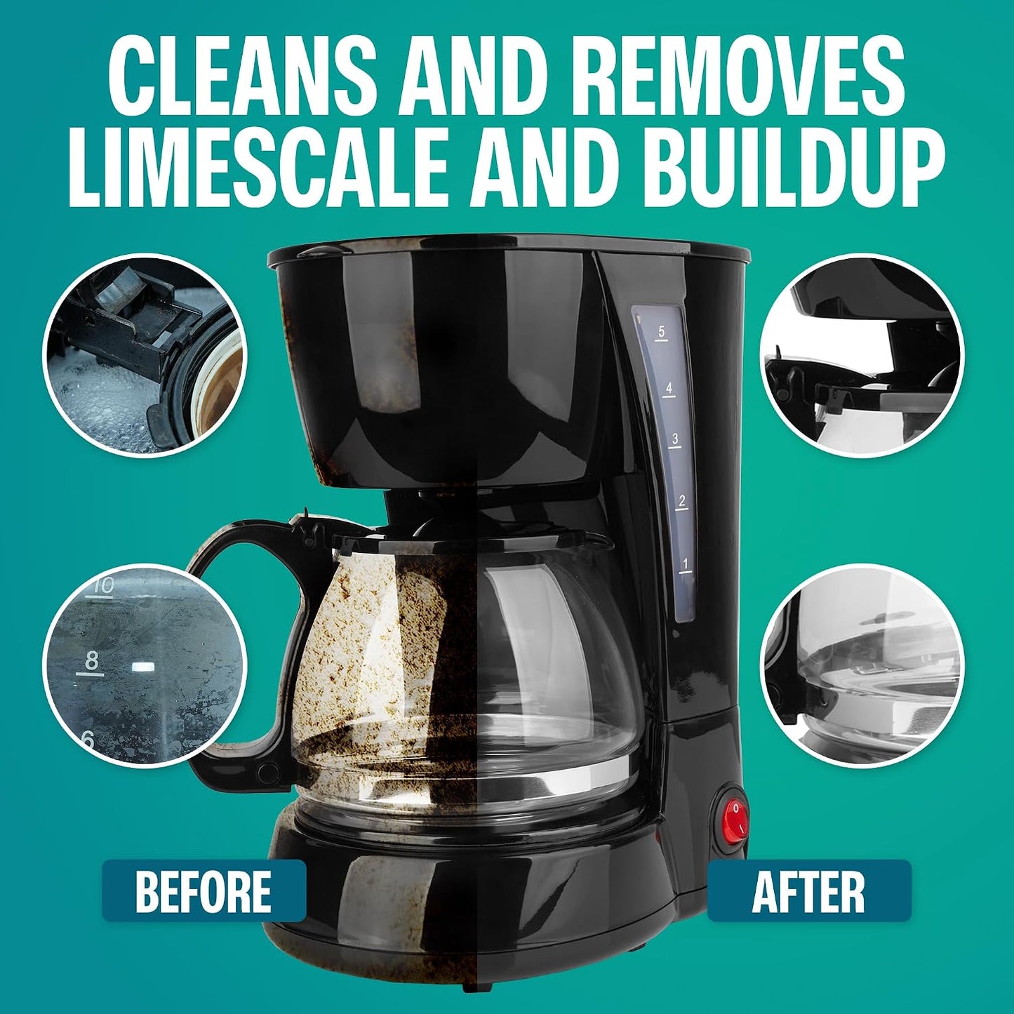 Sudstainables Coffee Maker Cleaner Tablets, Descaler, 24 Count | Removes limescale, coffee oils and stains. Compatible with Keurig, Nespresso, Breville and espresso machines.