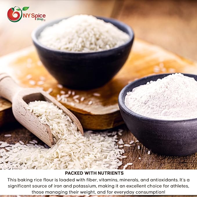 NY SPICE SHOP Rice Flour - White Rice Atta - Rice Flour Ground - All Natural Rice Starch Flour - Rice Grain Flour for Baking White Breads, Cooking & Cakes - 3 Pound
