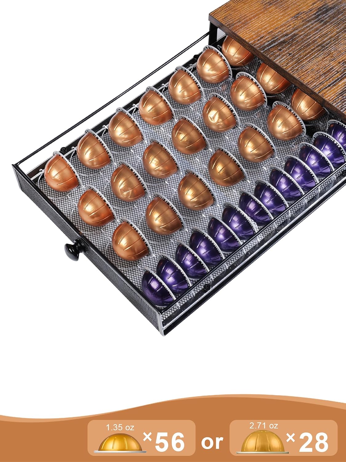 Sedegn Nespresso Vertuo Pod Holder: Pod Organizer for 56 Small/28 Large