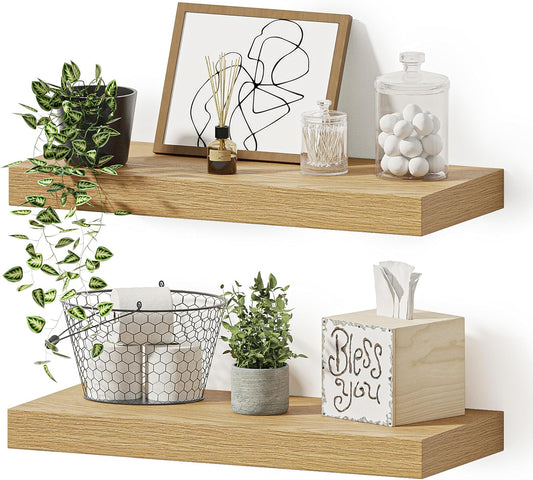 Vivelove Floating Shelves for Wall Mounted, 16 inchs Shelf for Small Bathroom, Bedroom, Living Room, Kitchen, Modern Home