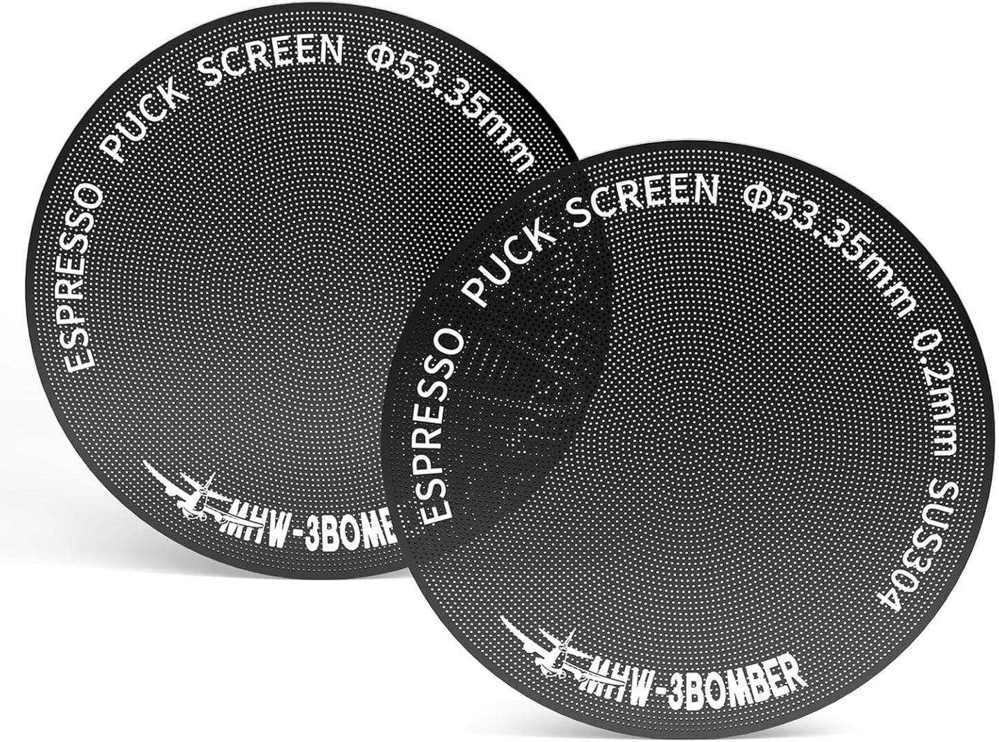 MHW-3BOMBER 54mm Espresso Puck Screen - 0.2mm Ultra Thin Espresso Puck - Metal Reusable Coffee Filte