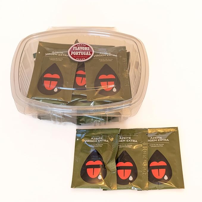 Olive Oil Sachets - 20-Pack, 0.24 fl oz (7ml each) - Premium Extra Virgin Olive Oil - Easy Open, Non-Drip System - Convenient for Travel, Home Cooking & Picnics