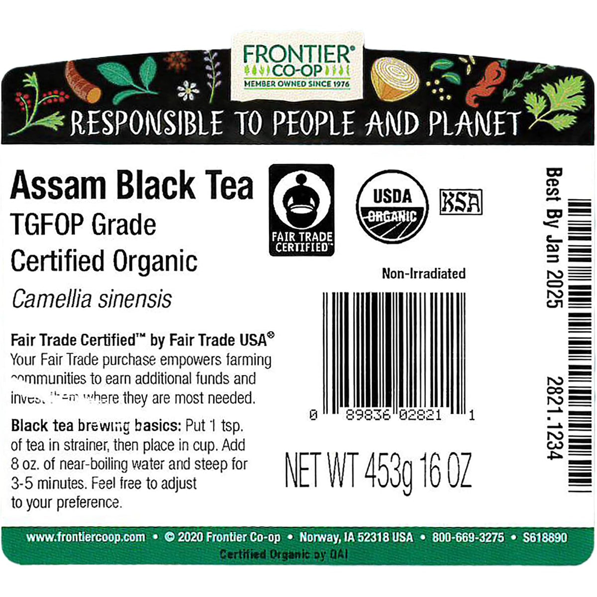 Frontier Co-op Organic Fairtrade Assam Black Tea