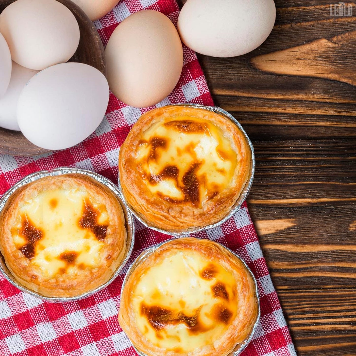 LEGLO Mini Pie Tins 3 Inch, 100 Pcs Round Disposable Aluminum Egg Tart Tins | Skip the Cleanup - Moisture-Resistant, Oven-Safe, Easy-to-Use Pans for Baking Individual Cheesecakes, Quiches, and Pot Pies