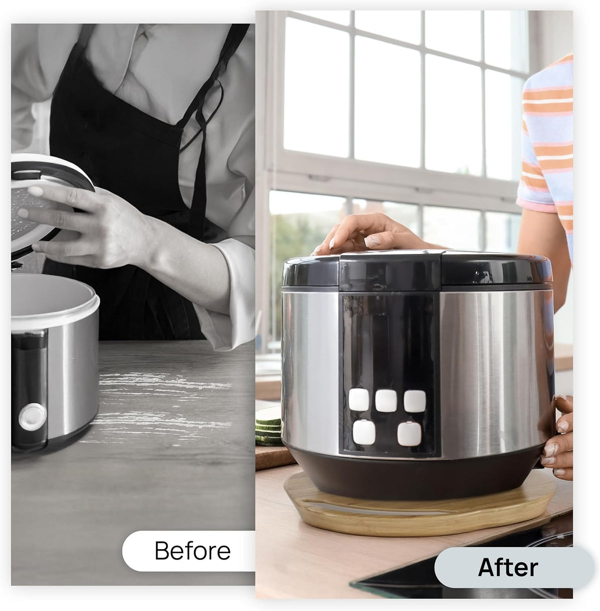 Ibyx Elegant Round Sliding Tray Compatible with Ninja Crispi Air Fryer and Instant Pot - Sturdy, Slides Easily from Under The Cabinet (Black, 13”)