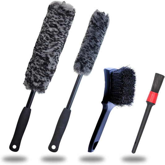 Refined Long Handle Car Wheel Brush Arsenal, Soft Wheel and Rim Brush,Tire Brush, Bendable & Durable Car Wheel Rim Cleaner