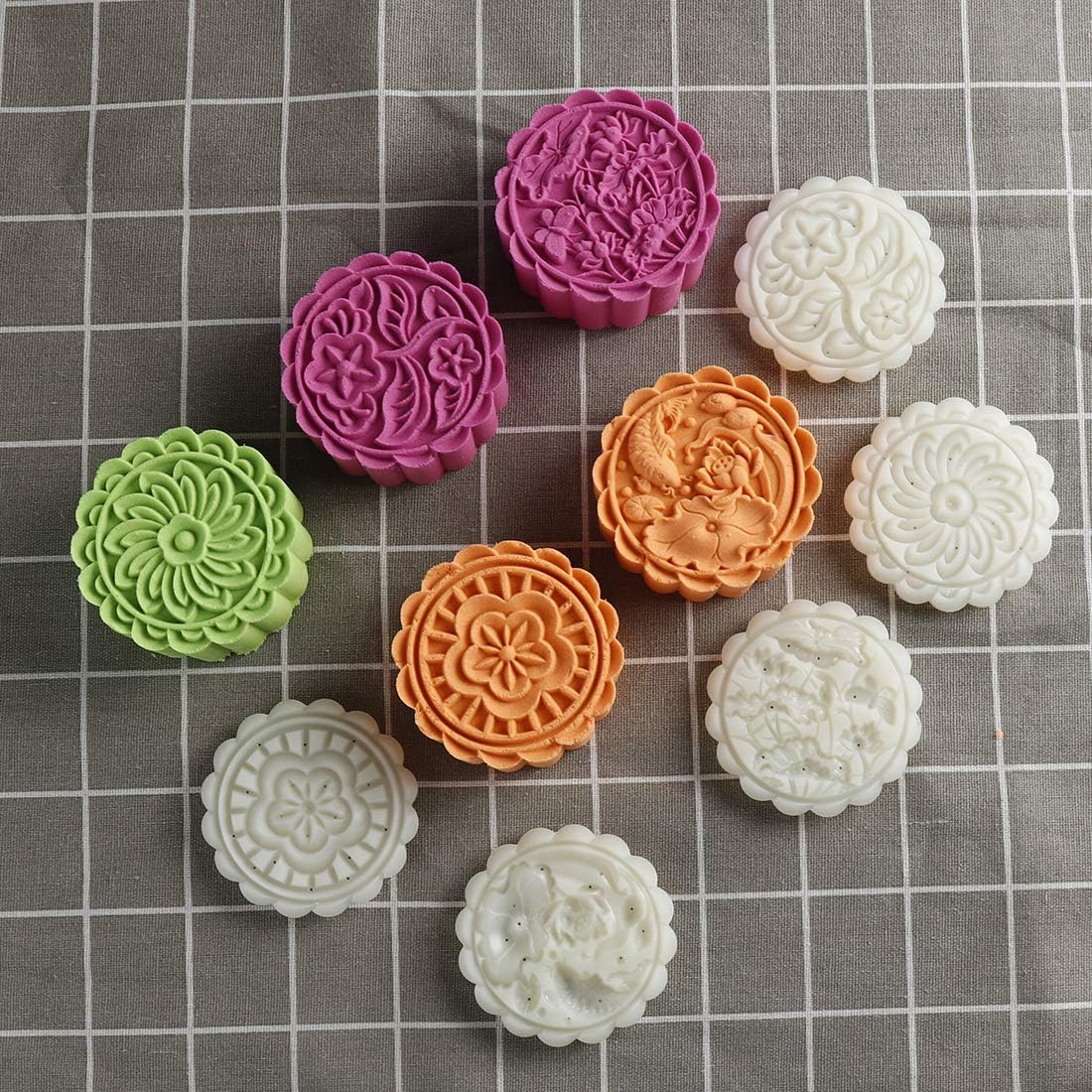 Cookie Stamp Mooncake Mold Set, Cookie Press Maker 150g Shaper | Thickness Adjustable, Bath Bomb Mold, Mid-autumn Festival Moon Cake Mold, DIY Shortbread Hand Cutter, Cake Pie Polvoron Mold