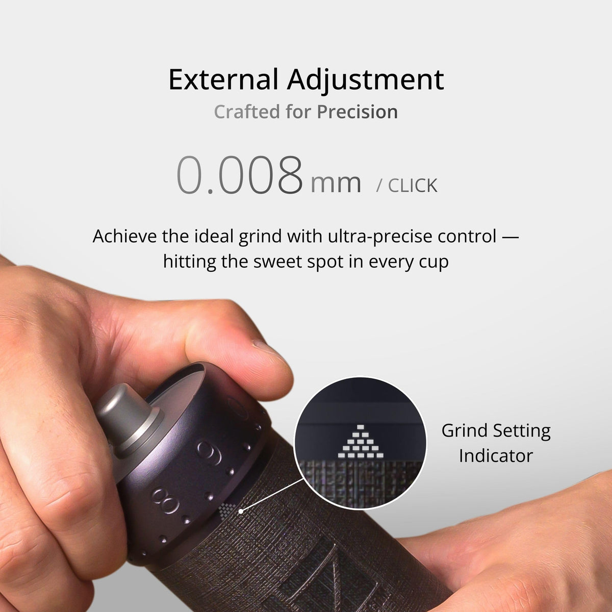 1Zpresso J-Ultra Manual Coffee Grinder Iron Gray, Conical Burr, Foldable Handle, Magnet Catch Cup Capacity 40g, Numerica
