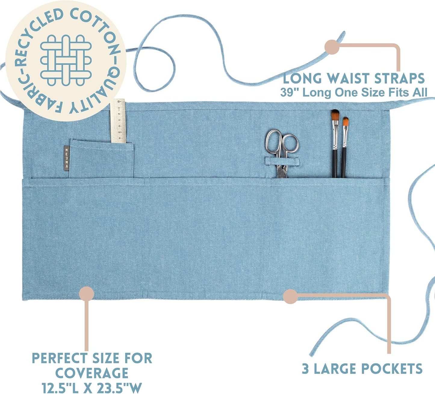 Chef Waist Aprons for Women with Pockets, Adjustable Cooking Aprons