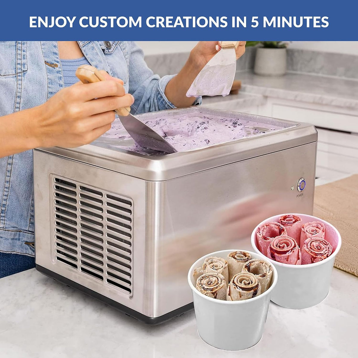 Whynter ICR-300SS 0.5-Quart Stainless Steel Rolled Ice Cream Maker With Compressor