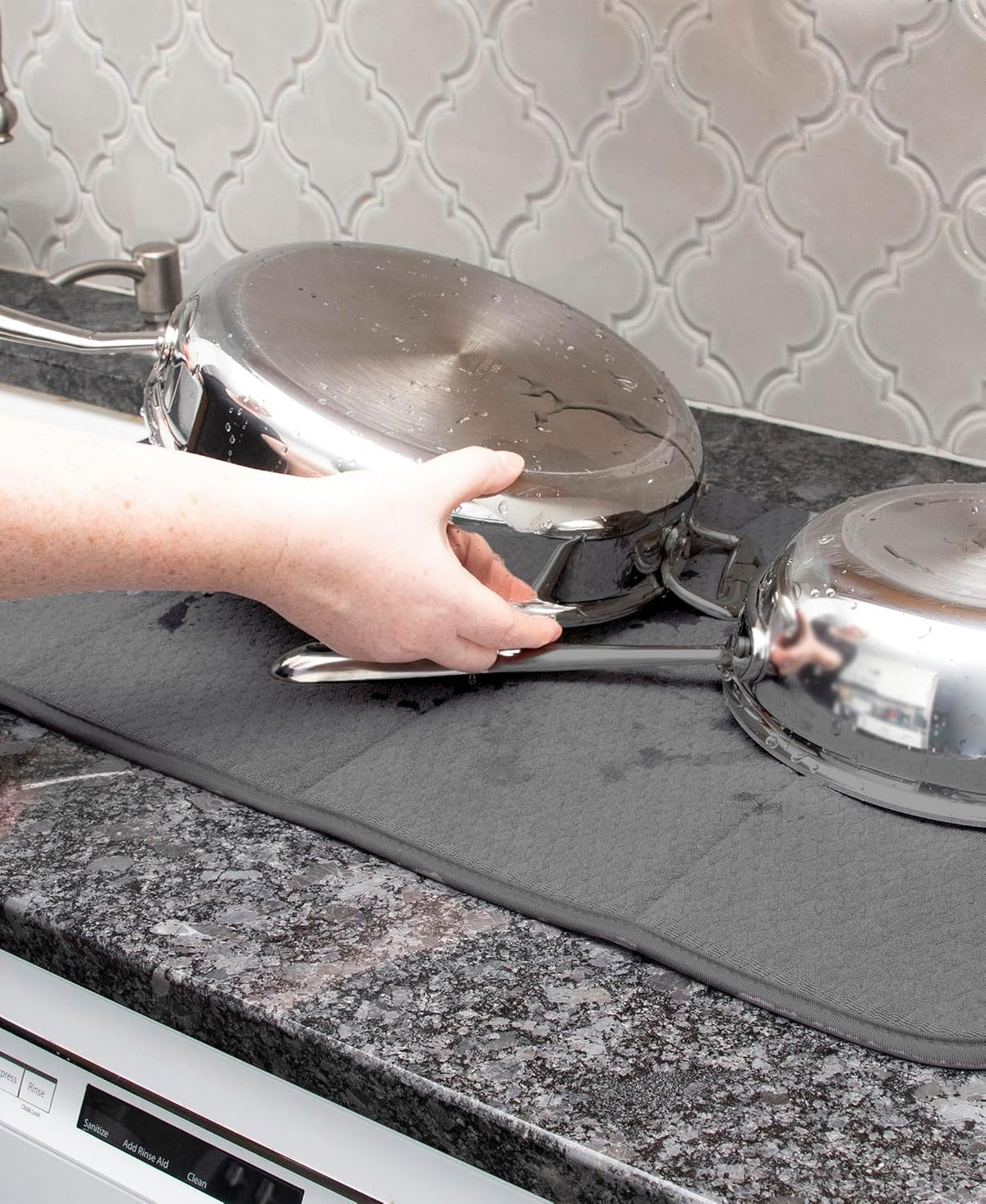 All-Clad Premium Reversible Dish Drying Mat for Kitchen: 16" x 28" Ultra-Absorbent