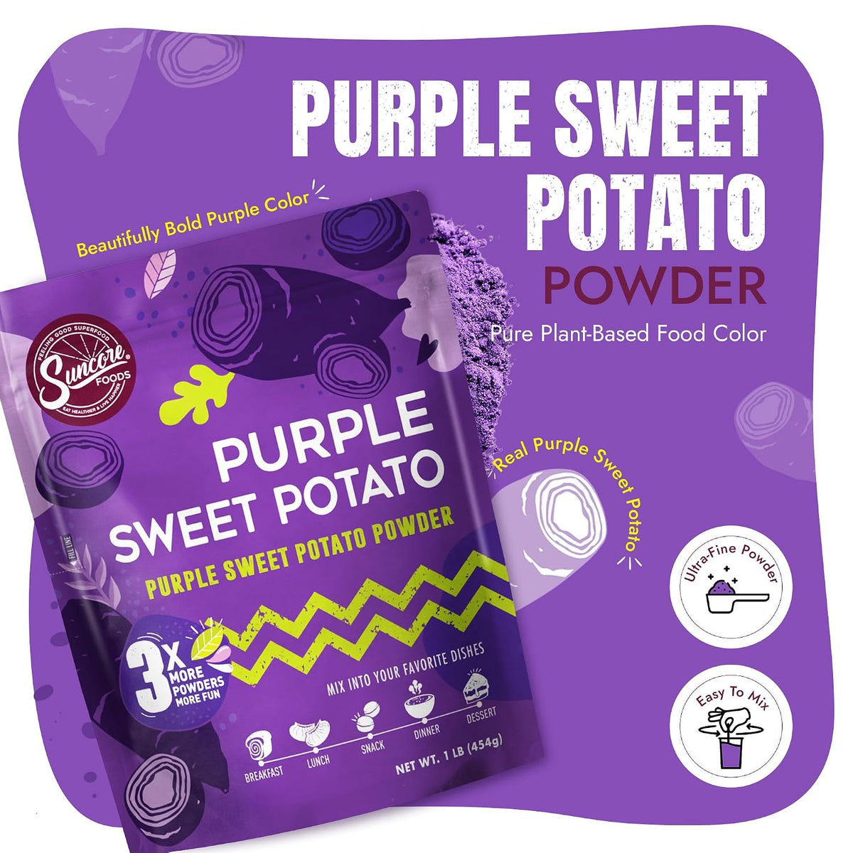 Suncore Foods Purple Sweet Potato Powder 16oz