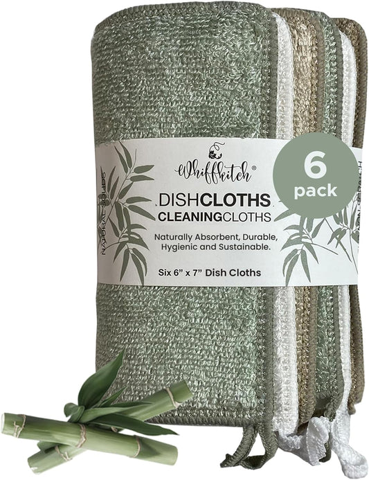 Whiffkitch Dishcloths & Cleaning Cloths - Drying, Durable, Absorbent Washcloths, Non-Scratch, Hygienic, Multi-Surface