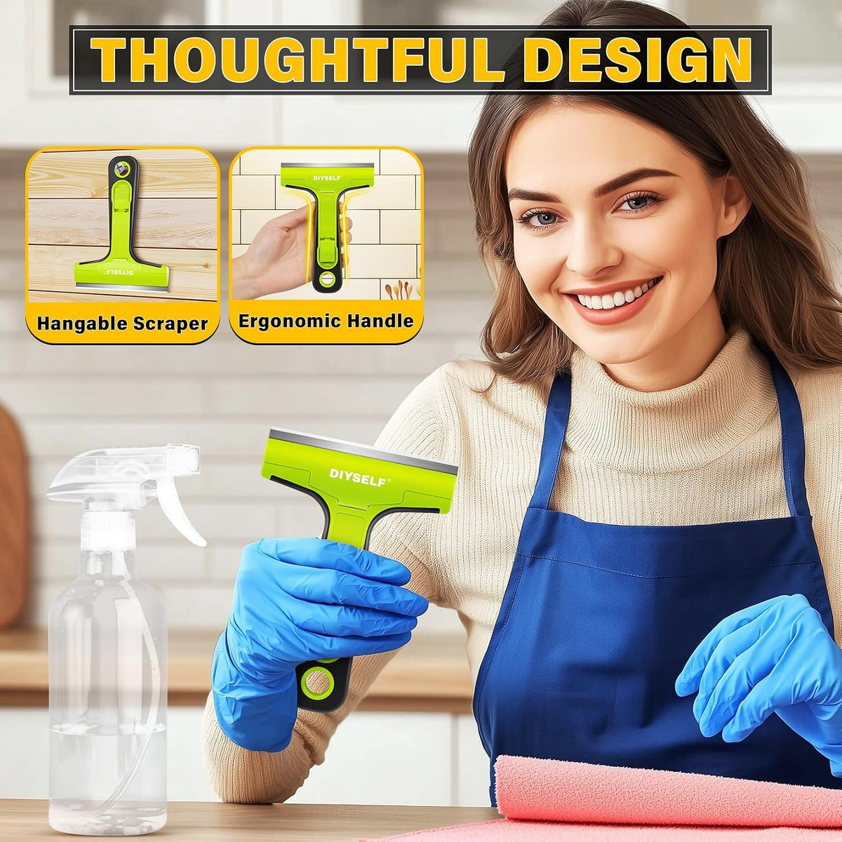 DIYSELF Razor Blade Scraper, 4 Inch Razor Blade Tool with 10 Blades