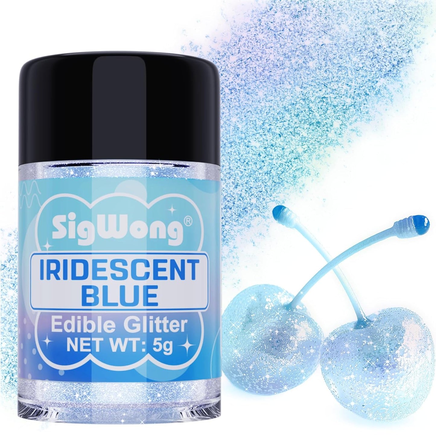 Iridescent Blue Edible Glitter - 5g Food Grade Cake Decorating Shimmering Glitter, Edible Sprinkle L
