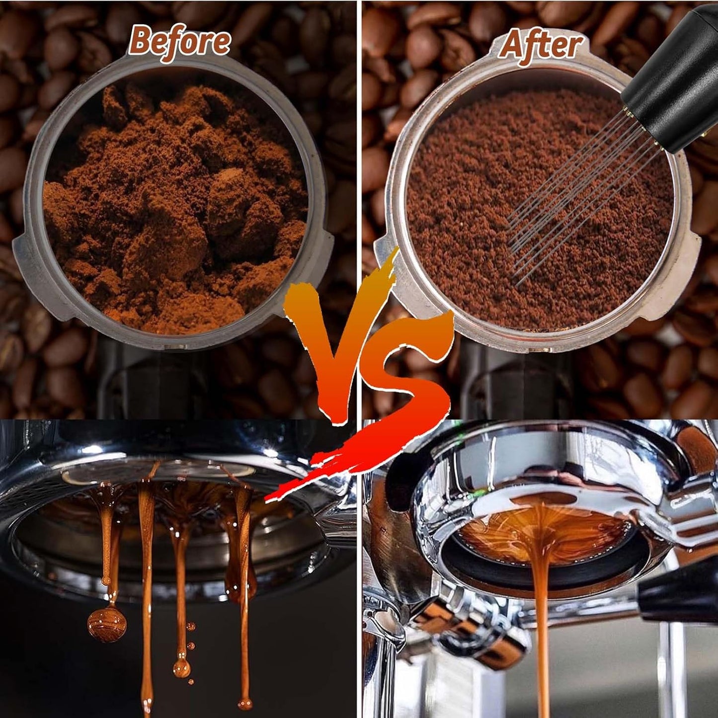 22 PCS Coffee Tamper Set, Espresso Accessories Barista Kit, with 51mm Espresso Tamper, WDT Tool, Frothing Pitcher(350 ml), Latte Art Pen, Coffee Stirrer, Tamper Mat, 16 Coffee Stencils
