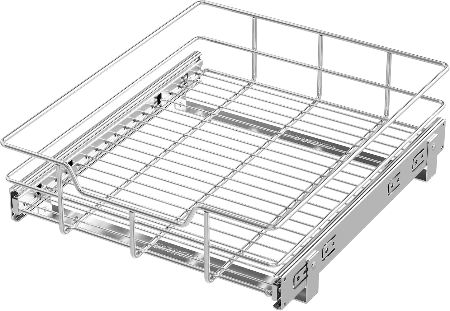 Pull Out Cabinet Organizer 15" W X 17" D, Chromed, Full Slide Out Drawers