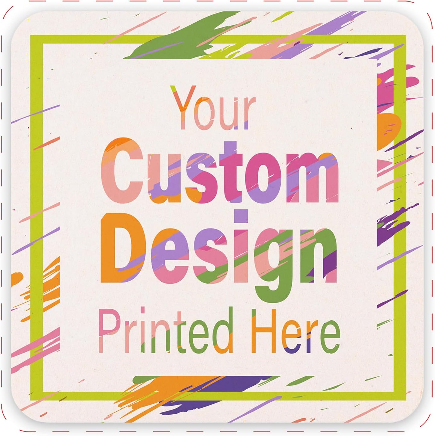B.E. Green Custom Coasters - Pulpboard Personalized Coasters for Drinks - Full Color Print - Reusable &amp; Absorbent - Beverage Coaster - Promo Events &amp; Celebrations - Pack of 50 - Full Coverage, 4"x 4"