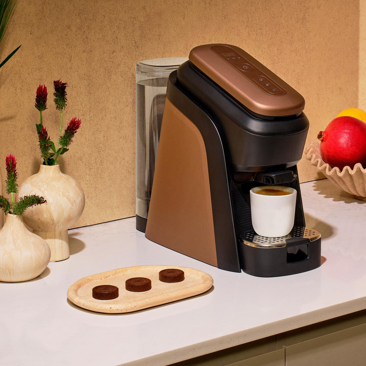 Lavazza Tabli Espresso Machine, works with 100% Coffee Tabs (Brown)
