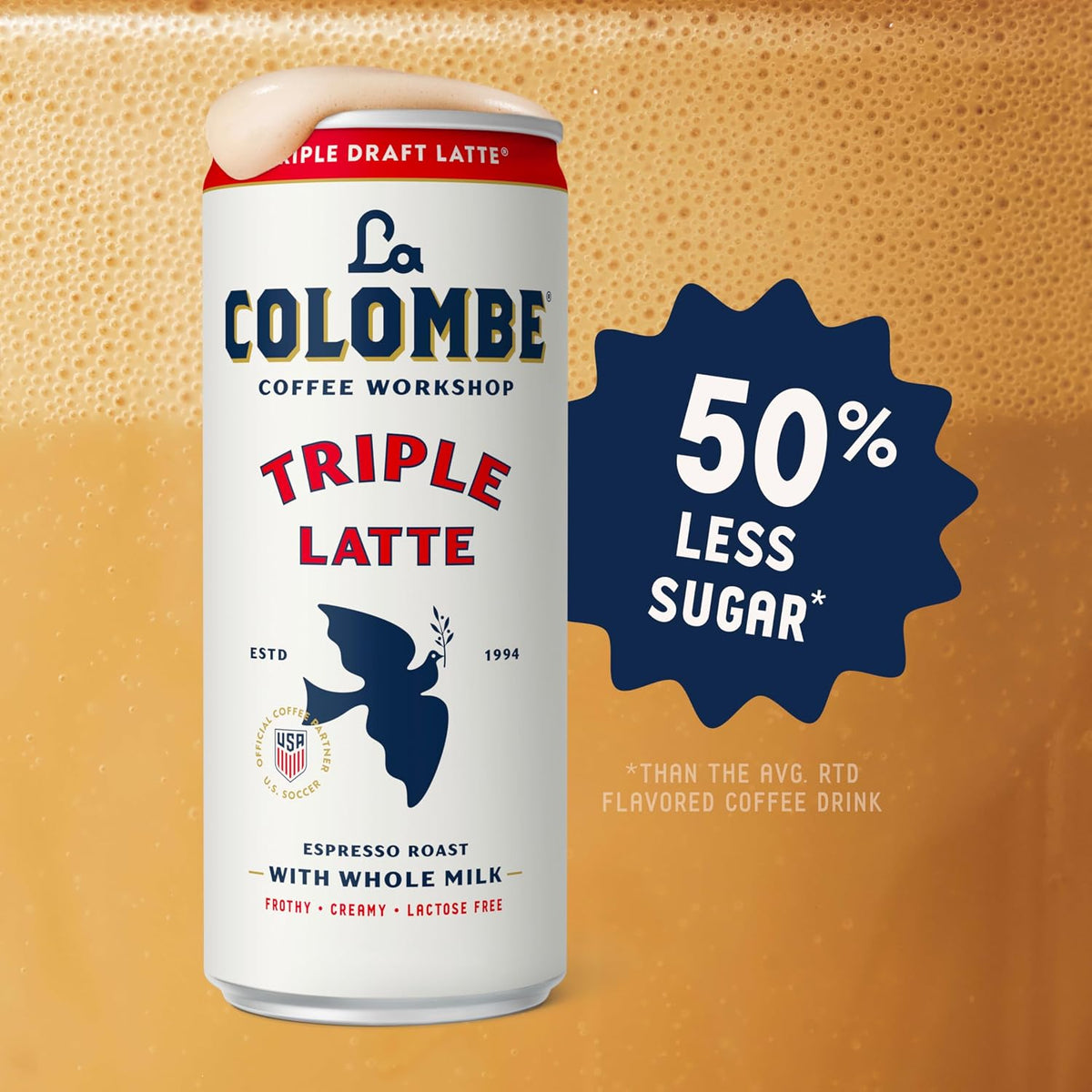 La Colombe Coffee, Triple Draft Latte, 11 fl oz Cans (Pack of 12), Coffeehouse Quality Cold Brew, Specialty Grade Coffee Beans, Ready-to-Drink On-the-Go