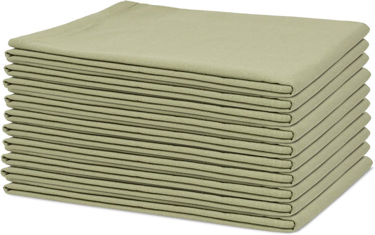 Organic Cotton Sage Flour Sack Kitchen Towels - 10 Pack, 27"x27", Highly Absorbent, Lint-Free Flour Sack Tea Towels for