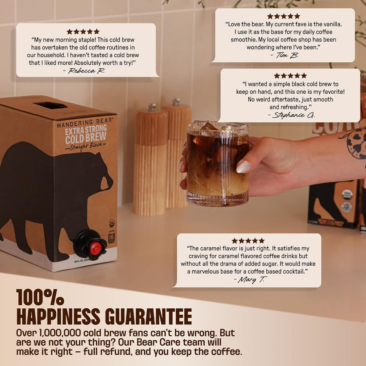 Wandering Bear Organic Mocha Cold Brew On Tap - 96 fl oz, Iced Coffee