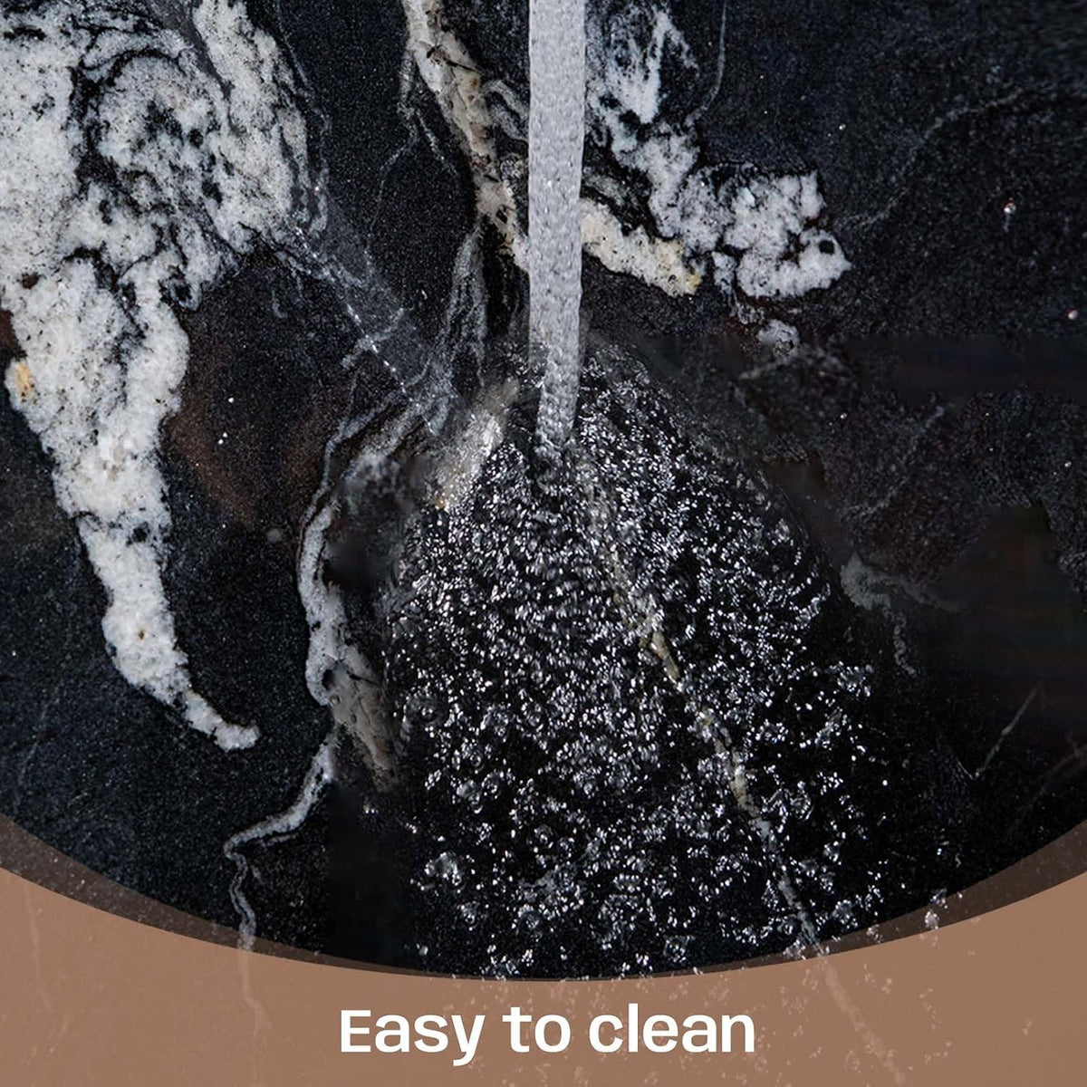 Black Marble Cutting Board, 16×16In Stone Cutting Boards for Kitchen | Marble Slab Pastry Board With Non-Slip Feet for Baking Cheese Charcuterie Dough - Wedding Gift, Easy Clean and Drain