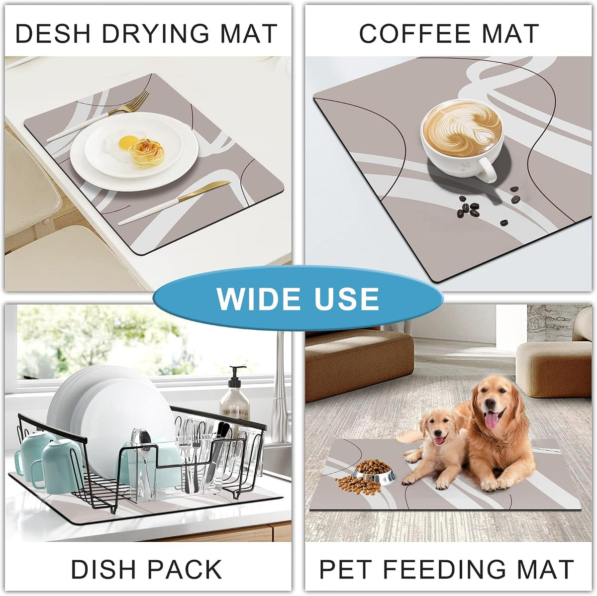 Golener Thick Mat for Coffee Maker,Water Collection Coffee Mat，No-Slip Mats for Small Appliances - Coffee Makers, Blenders, Stand Mixers,Juice Machine,etc, 23"x15"