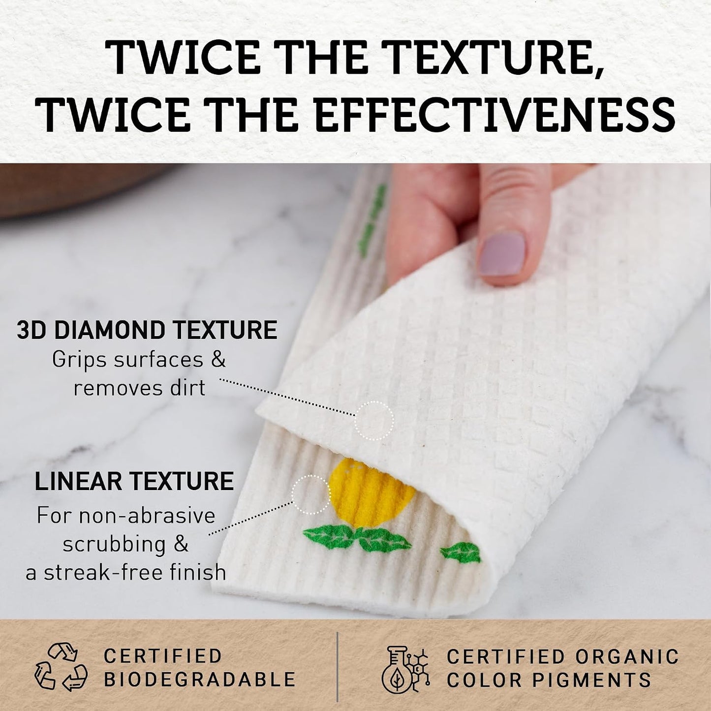 Nordhus Design Swedish Dishcloths (10 Pack) – Reusable Swedish Dish Cloths for Kitchen, Eco Friendly Cellulose Sponge Cloth, Ultra Absorbent, Odor Free, Replaces Paper Towels, Washable &amp; Compostable