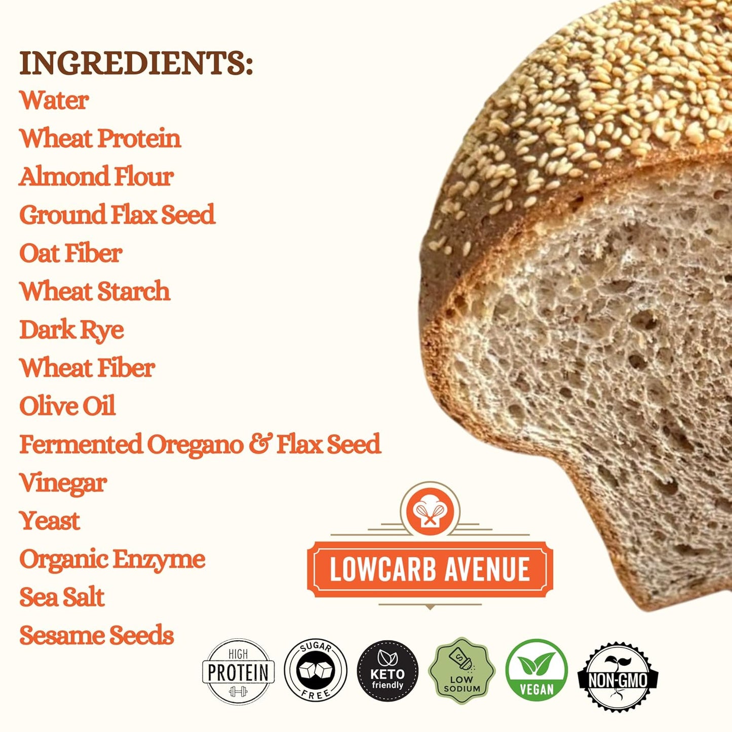 Dr. B's Wilbur Five Flour Multigrain Bread | (3 Pack (16 oz), Sesame)